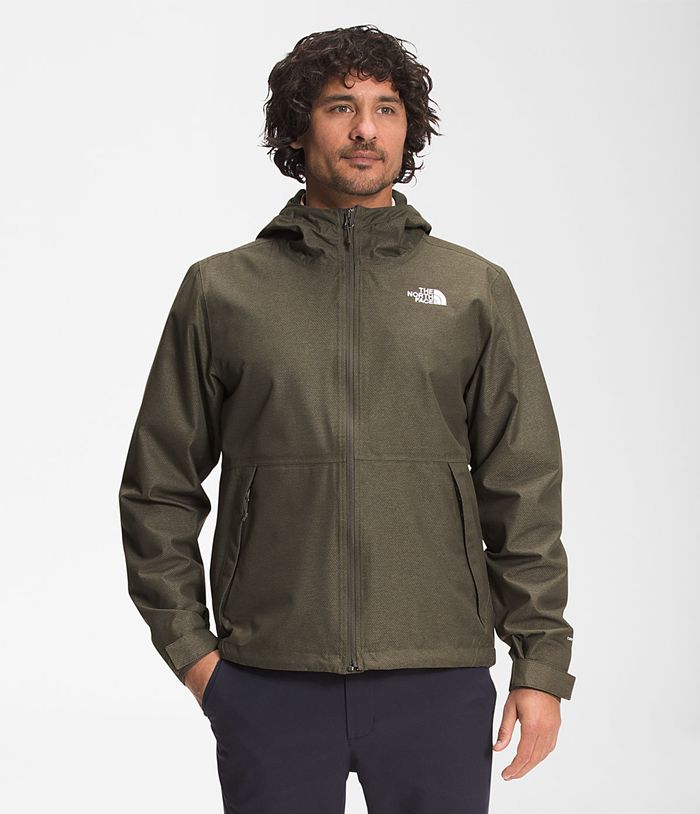 The North Face Mens Rain Jacket Printed Novelty Millerton 072EJNIBC - Dark Green